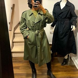 Vintage Aquascutum Kaki Green Water-Repellent Trench Coat